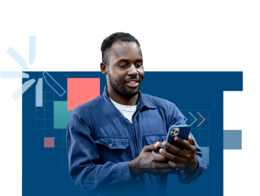 Mechanic using mobile phone